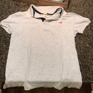 Hollister Stretch Polo Grey Sz XS